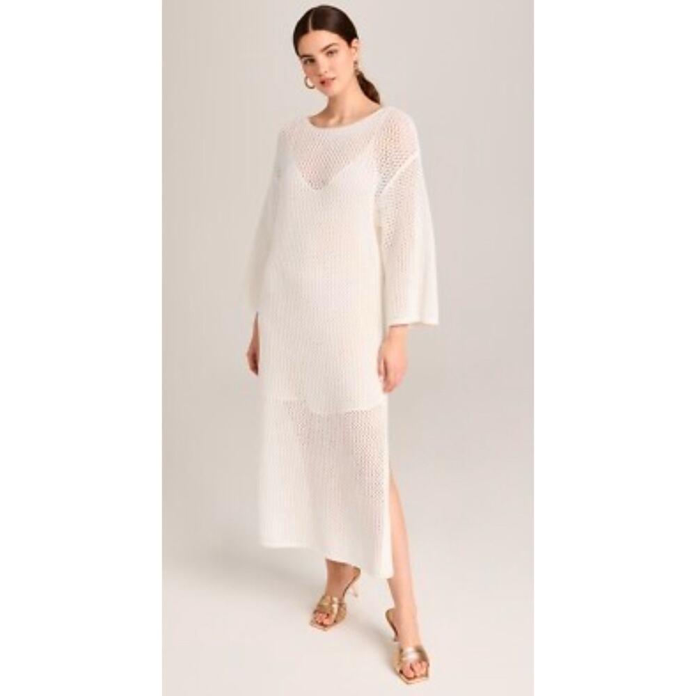 Young Fabulous & Broke Santorini Cream Cotton Crochet Maxi Dress S NWT